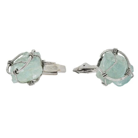 Sterling Silver Quartz Cufflinks - Shin Brothers - Picture 1 of 10